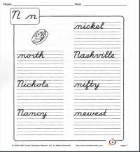 The Letter N in Cursive