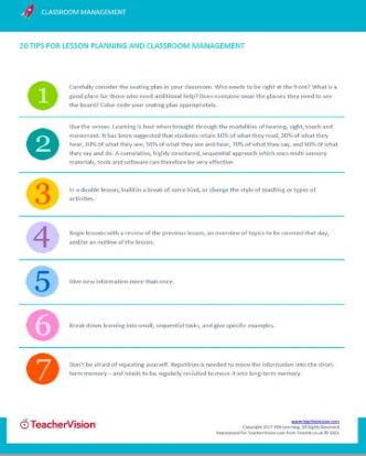 20 Tips for Lesson Planning and Classroom Management