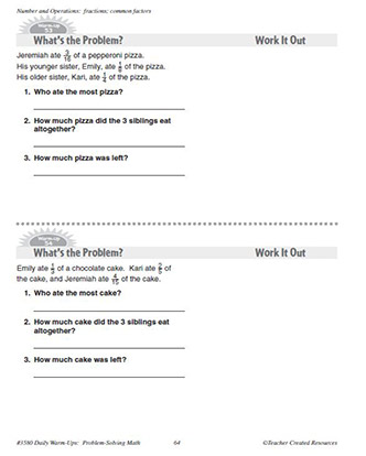 Numbers and Operation Daily Math Warm-Ups and Answer Key Grade 5-7