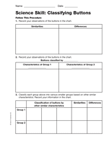Science Skill: Classifying Buttons