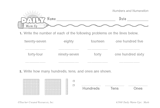 Math Warm-Up 45 for Gr. 1 & 2: Numbers and Numeration