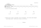 Math Warm-Up 81 for Gr. 1 & 2: Operations