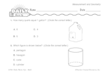 Math Warm-Up 110 for Gr. 3 & 4: Measurement & Geometry