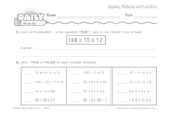 Math Warm-Up 222 for Gr. 5 & 6: Algebra, Patterns & Functions