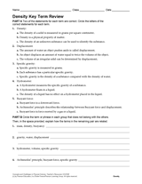 Density Key Term Review