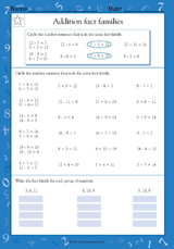 Addition Fact Families (Grade 4)