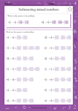 Subtracting & Simplifying Mixed Numbers