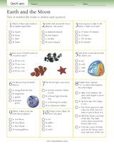 Earth and the Moon Quiz